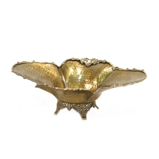 Antique Brass Oval Footed Planter