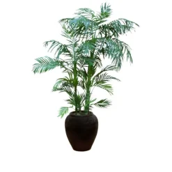 Areca Palm in Brown Stoneware Planter