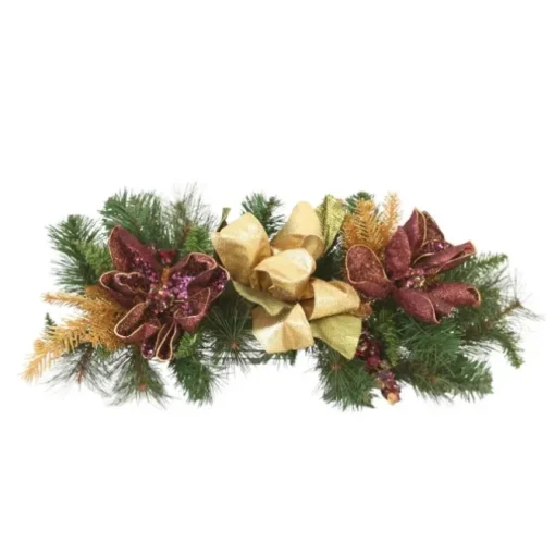Belgium Mix Tablespace with Magnolia adorned with Purple and Gold
