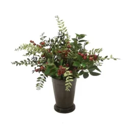 Berries in Bronze Mint Julep Planter (Set of 2)