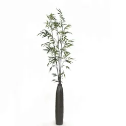 Black Bamboo in Pewter Vase