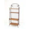 Bronze Corinthian Kd Bakers Rack with Bamboo Shelves