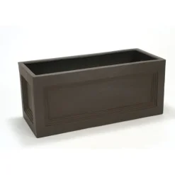 Brown Fiberglass Rectangular Planter