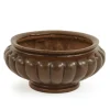 Brown Fluted Round Urn