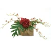 Burgundy and Gold Mix in Gold Ritz Vase