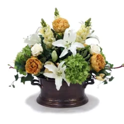 Casablanca Lilies with Mixed Garden Flowers