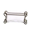 Clear Glass Pillow Vase In Wrought Iron Stand