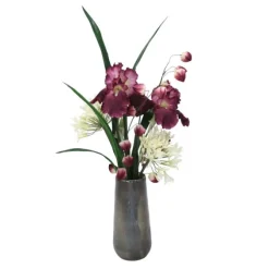 Cream Agapanthus with Purple Iris