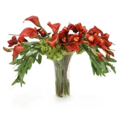 Cymbidium Orchids and Hydrangeas with Lilies