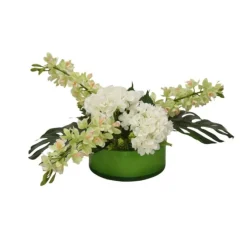 Cymbidium Orchids with Hydrangea's and Succulents