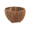Dark Brown Rattan Basket with Square Base