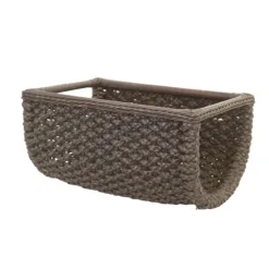 Dark Brown Woven Towel Basket