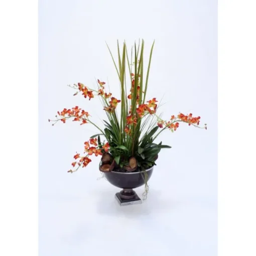 Dendrobium Orchid in Bronze Urn