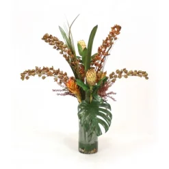 Dendrobium Orchid with Protea and Berries