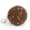 Designer Ornament Group featuring 6 -100mm Sequined Bronze Ornaments