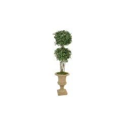 Double Ball Ivy Topiary in Beige Urn