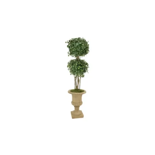 Double Ball Ivy Topiary in Beige Urn