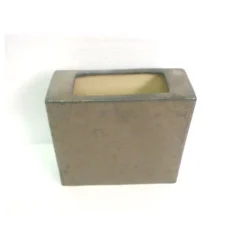 Earthenware Rect Vasesmall in Crystal Bronze