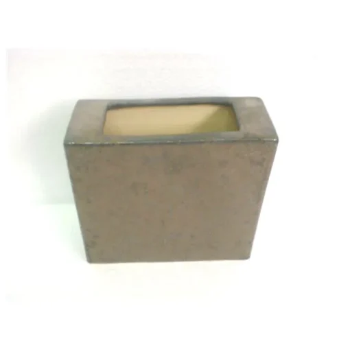 Earthenware Rect Vasesmall in Crystal Bronze