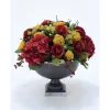 Fall Toned Hydrangea and Rose Mix in Hampton Urn