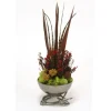 Feathers, Pods, Plumosum, Phylica and Feathers in Black Nickel Horn Bowl Or Horn Base