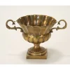Fluted Compote Urn with Handles in Antique Brass
