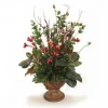 Fruit Sprays, Magnolias and Foliage in Walnut Leaf Urn