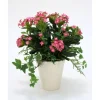 Fuchsia Kalanchoe and Ivy Plant in Beige Ceramic (Sold in Multiples of 2)