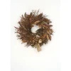 Glittered Brown and Gold Bay Leaf Wreath with Glass Ornaments