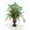 Green Brown Hypericum and Assorted Foliages in Small Cherry Urn