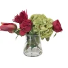Green Hydrangea with Burgundy Garden Mix