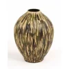 Hand Painted Underglazed Porcelain Vase in An Aged Leatherlook