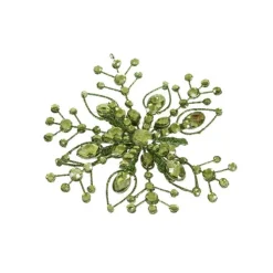 6" Hanging Jewel Snowflake Green (Sold in Multiples of 24)