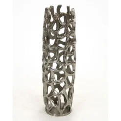 Honeycomb Lantern Open Weave Vase Black Nickel