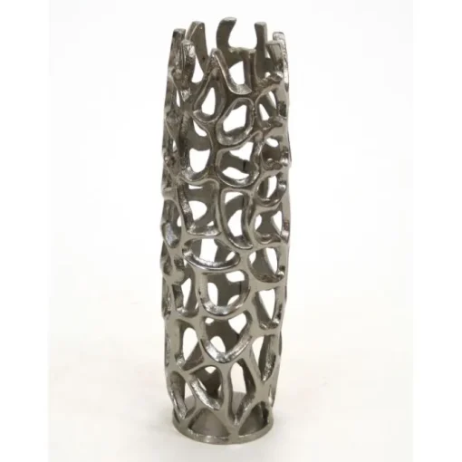 Honeycomb Lantern Open Weave Vase Black Nickel