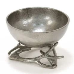 Horn Bowl On Horn Base in Rough Black Nickel Finish