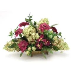 Hydrangea with Zinnia with Greenery
