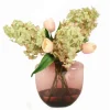 Hydrangeas and Pink Tulips in Oregon Violet Vase