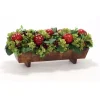Hydrangeas, Berries and Apples Nestled in Stained Wood Planter