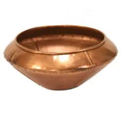 Large Round Brass Rivet Planter