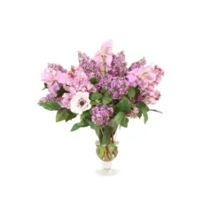 Lavender Lilac's in Flared Glass Vase