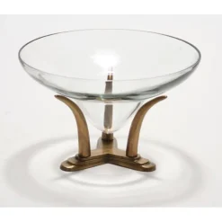 Lead Crystal with Antique Brass Tusk Base Lg