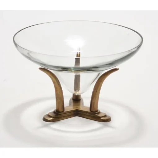 Lead Crystal with Antique Brass Tusk Base Lg