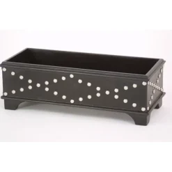 Leather Box with Silver Rivet Black Apache Leather