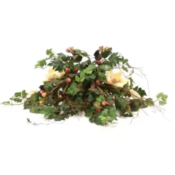 Magnolia, Raspberry, Grape Ivy Topper On Square Tray