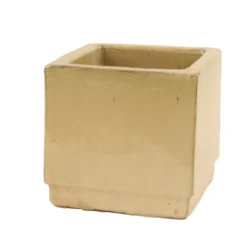 Medium Earthenware Square Planter in Ivory