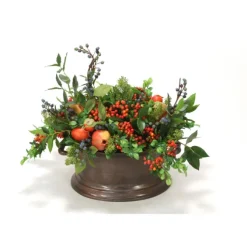 Mixed Berries, Fruit and Greenery in Vintage Copper Newport Oval Planter