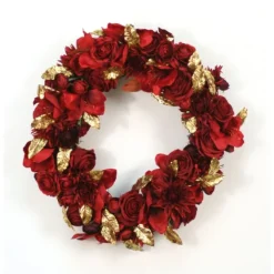 Mixed Flower Wreath - Premadered Red