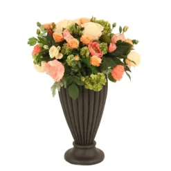Mixed Garden Floral in Ribbed Urn
