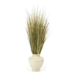 Mixed Grasses in Shellish Sand Glazed Planter
